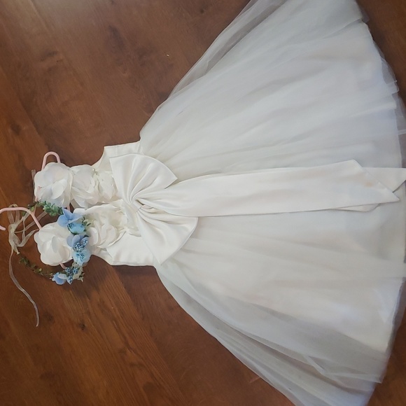 Macy's Dresses Flower Girl Baptism Photo Shoot Dress White Floral